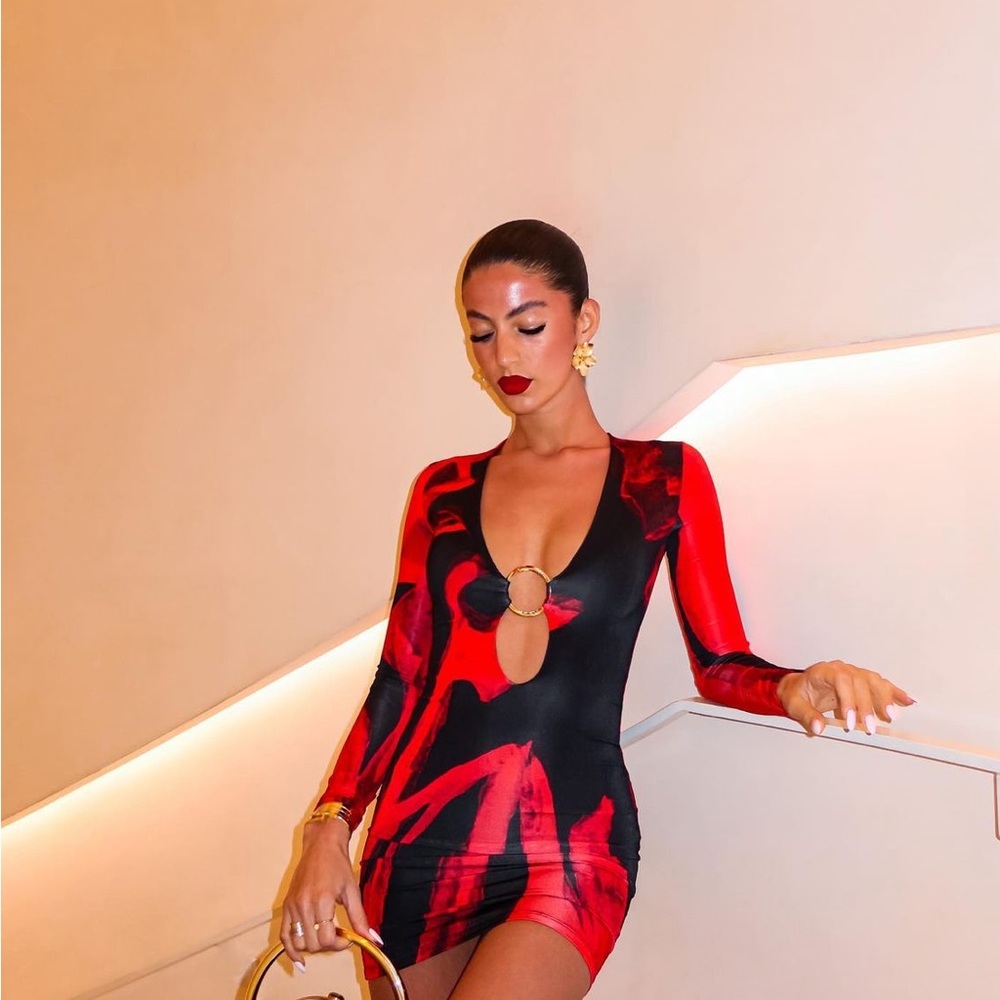 Louisa Ballou// Helios abstract-print minidress